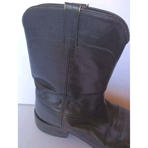 Old West Men's Boots SRM4010 Leather Black 11D Pull On Western Cowboy Giddy Up - Picture 10 of 13